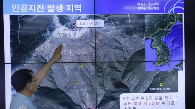 Les scientifiques craignent une contamination de l’air après l'effondrement du site d’essais nucléaires nord-coréen. [EPA/Yonhap South Korea/Keystone]