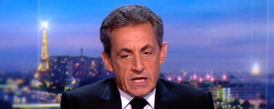 Nicolas Sarkozy lors de son intervention à la TV française. [AFP - TF1]