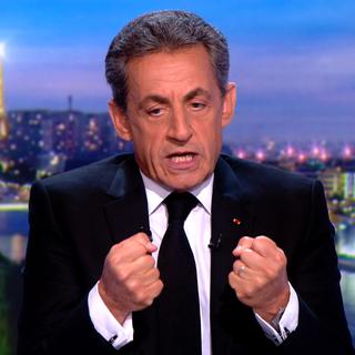 Nicolas Sarkozy lors de son intervention à la TV française. [AFP - TF1]