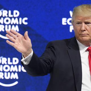 Donald Trump lors du Forum économique de Davos le 26 janvier 2018. [Keystone - Laurent Gillieron]