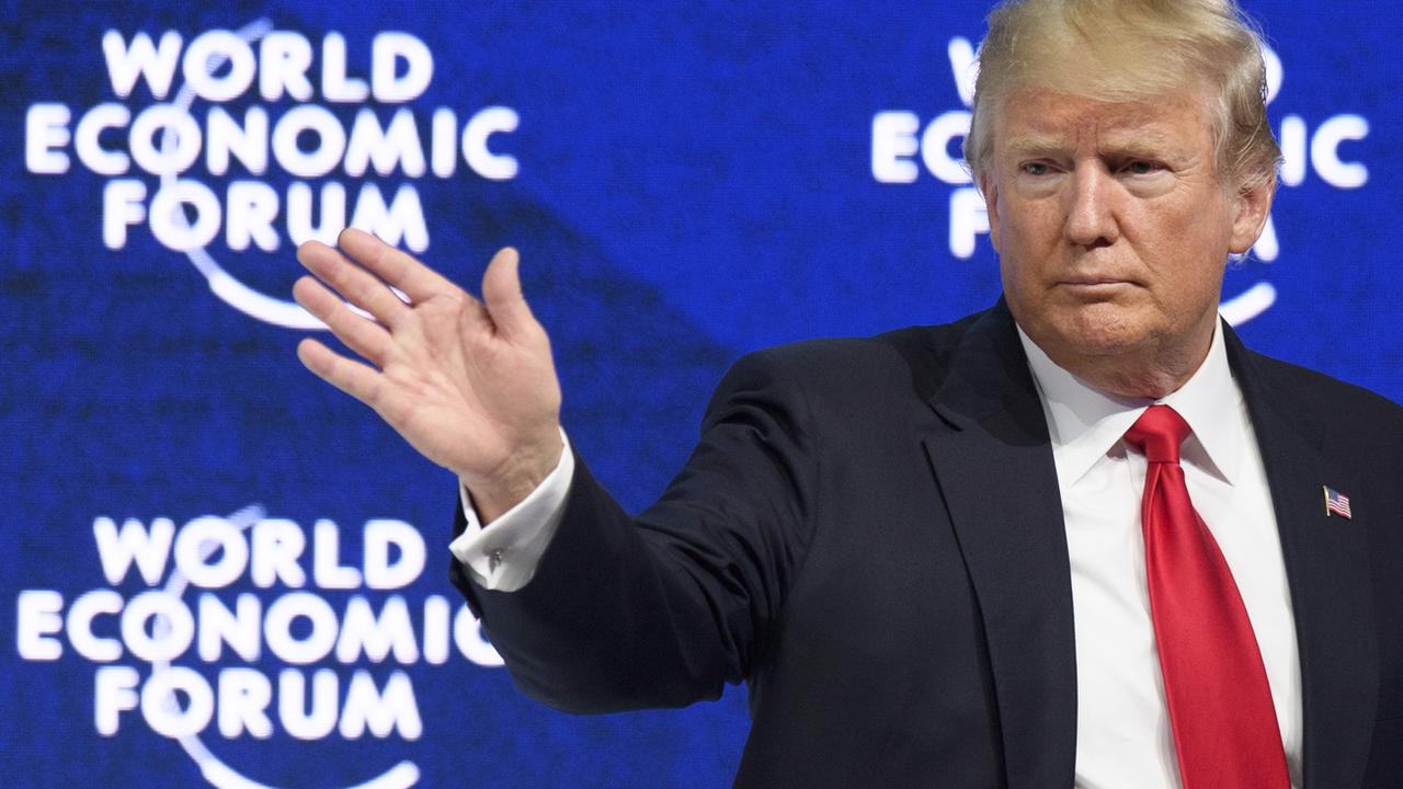 Donald Trump lors du Forum économique de Davos le 26 janvier 2018. [Keystone - Laurent Gillieron]