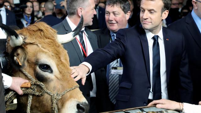 Le président français Emmanuel Macron au salon de l'agriculture à Paris, ce 24 février 2018. [reuters - Ludovic Marin]