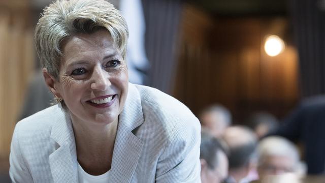 La Saint-Galloise Karin Keller-Sutter, favorite pour succéder à Johann Schneider-Ammann au Conseil fédéral. [KEYSTONE - Peter Schneider]