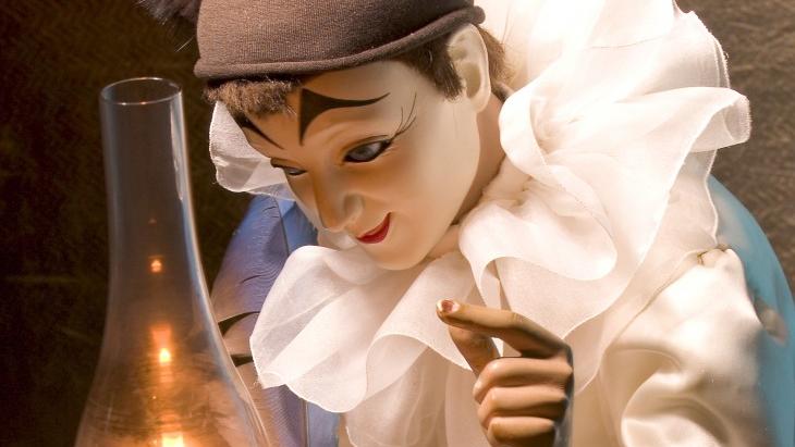 Pierrot exposé au Musée Centre international de la mécanique d'art à Sainte-Croix. [Musée CIMA - Schaffner & Conzelmann]