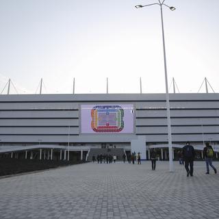 Le stade de Kaliningrad accueillera plusieurs rencontres de la Coupe du monde de football 2018. [AP/Keystone - Nikolai Kharchenko]