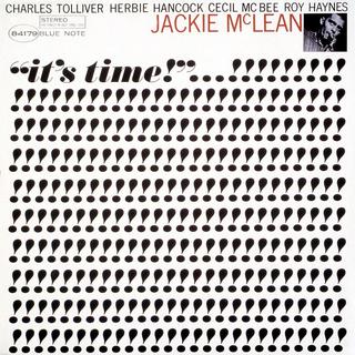 La couverture de "It's Time!" de Jackie Mc Lean- Le graphisme est signé Reid Miles. [Blue Note]