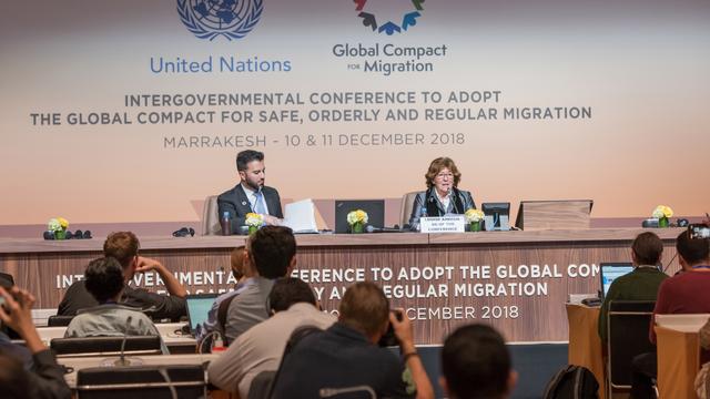 La conférence intergouvernementale de Marrakech doit réunir les quelque 160 pays signataires du Pacte sur la migration de l'ONU. [EPA/Keystone - Jalal Morchidi]