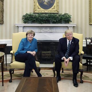 Angela Merkel et Donald Trump s'étaient rencontrés à la Maison Blanche en mars 2017. [AP/Keystone - Evan Vucci]