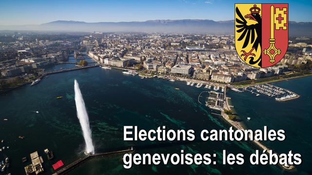 Bannière débats des élections genevoises [Keystone - Valentin Flauraud]