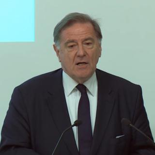 L'ancien ambassadeur de France en Russie Claude Blanchemaison lors d'une conférence à l'UniGE. [unige.ch]