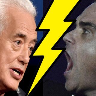 Jimmy Page et Robbie Williams en conflit. [AFP - Justin Tallis / Kevin Winter]