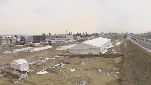 Fouilles archéologiques sur le site d'un futur centre sportif à Grandson. [RTS - DR]