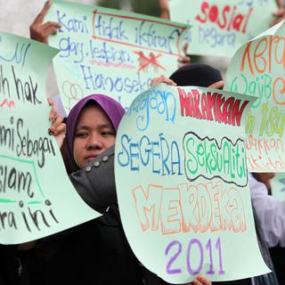 Une manifestation pour la reconnaissance des droits des LGBT en Malaisie. [AFP - Mohd Rasfan]