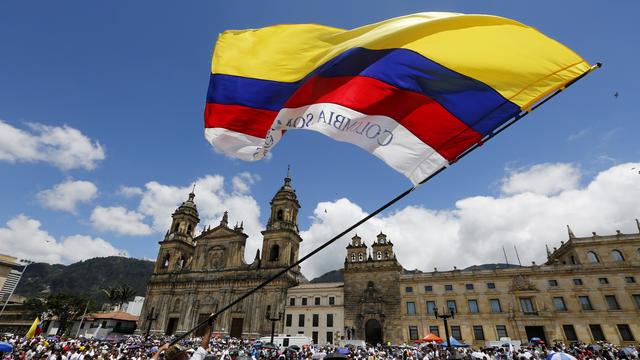 Manifestation en faveur des accords de paix en 2015 à Bogota, Colombie. [RTS - Anouk Henry]