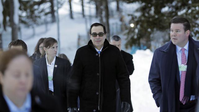 Steven Mnuchin s'est exprimé au WEF à Davos. [AP/Keystone - Markus Schreiber]