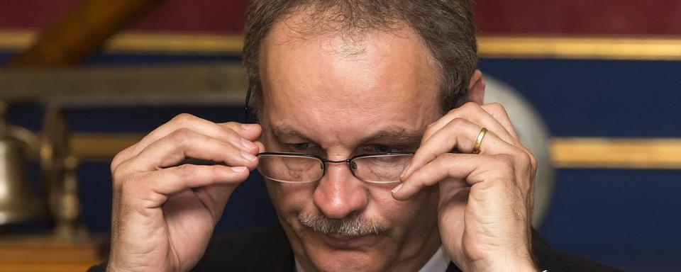 Eric Bertinat, conseiller municipal UDC et président du législatif de la Ville de Genève. [Keystone - Salvatore Di Nolfi]