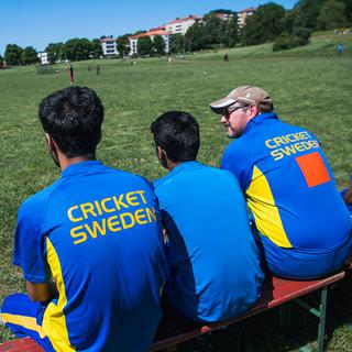 L'équipe de Suède de cricket affronte l'Afghanistan, le 28 mai 2018. [AFP - Jonathan Nackstrand]