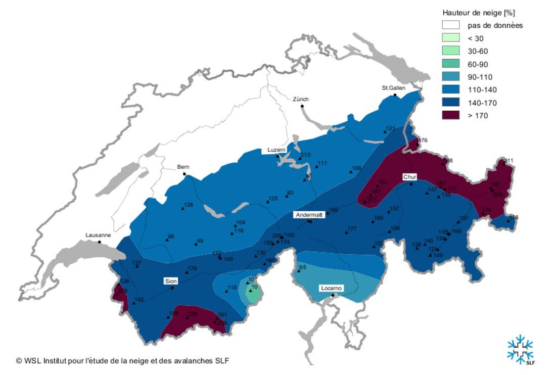 Les cumuls de neige en montagne [WSL Institut pour l’étude de la neige et des avalanches]