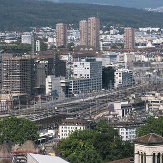 Les CFF sont également un acteur immobilier, comme ici dans le quartier Europaallee de Zurich. [Keystone - Christian Beutler]