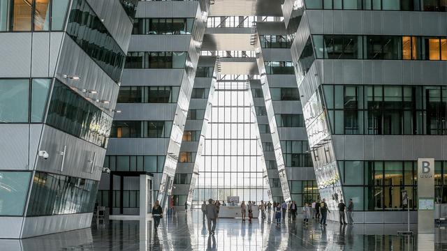 L'entrée du bâtiment de l'OTAN, à Bruxelles. [EPA/Keystone - Stéphanie Lecoq]