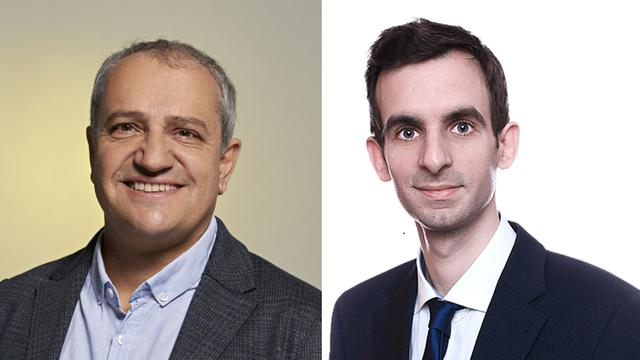 Alfonso Gomez, conseiller municipal de la Ville de Genève (Verts), et Simon Brandt, conseiller municipal de la Ville de Genève (PLR). [PLR Ville de Genève et Les Verts Genève]