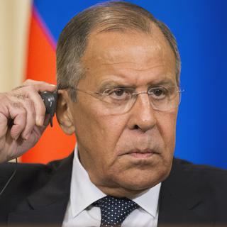 Le ministre russe des Affaires étrangères Sergey Lavrov, le 10 mai 2018 à Moscou. [AP/Keystone - Alexander Zemlianichenko]