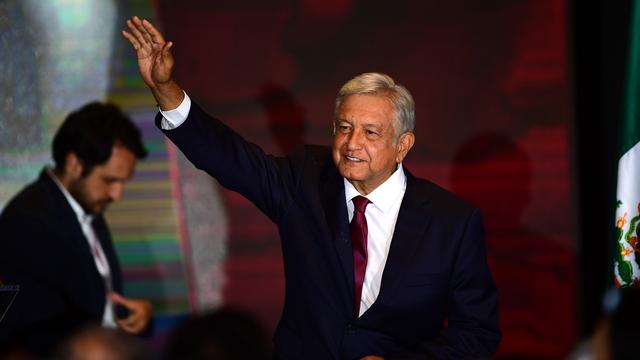 Le nouveau président du Mexique Andrés Manuel López Obrador dimanche, après l'annonce des résultats. [AFP - Pedro Pardo]