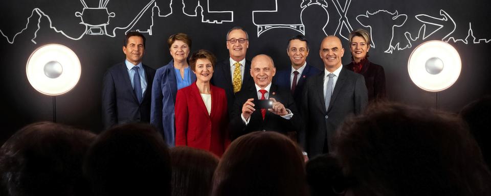 La photo officielle du Conseil fédéral choisie par le président Ueli Maurer. [admin.ch]