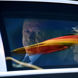 Recep Tayyip Erdogan est en visite officielle en Allemagne. [Keystone - EPA/Clemens Bilan]