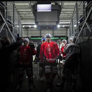 Equipe suisse de hockey, Lausanne, avril 2018. [Keystone - Gabriel Monnet]