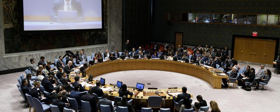 La réunion du Conseil de sécurité de l'ONU en réponse aux violences à la frontière entre la bande de Gaza et Israël. [EPA - Justin Lane]