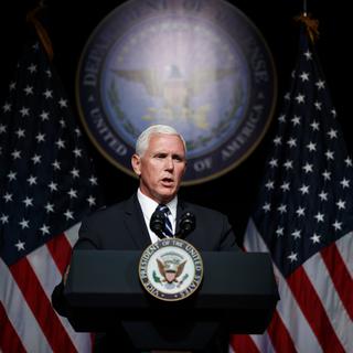 Le vice-président américain Mike Pence au Pentagone, 09.08.2018. [AP/Keystone - Evan Vucci]