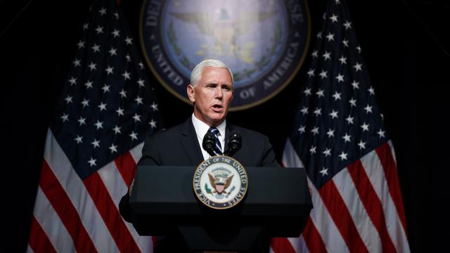 Le vice-président américain Mike Pence au Pentagone, 09.08.2018. [AP/Keystone - Evan Vucci]