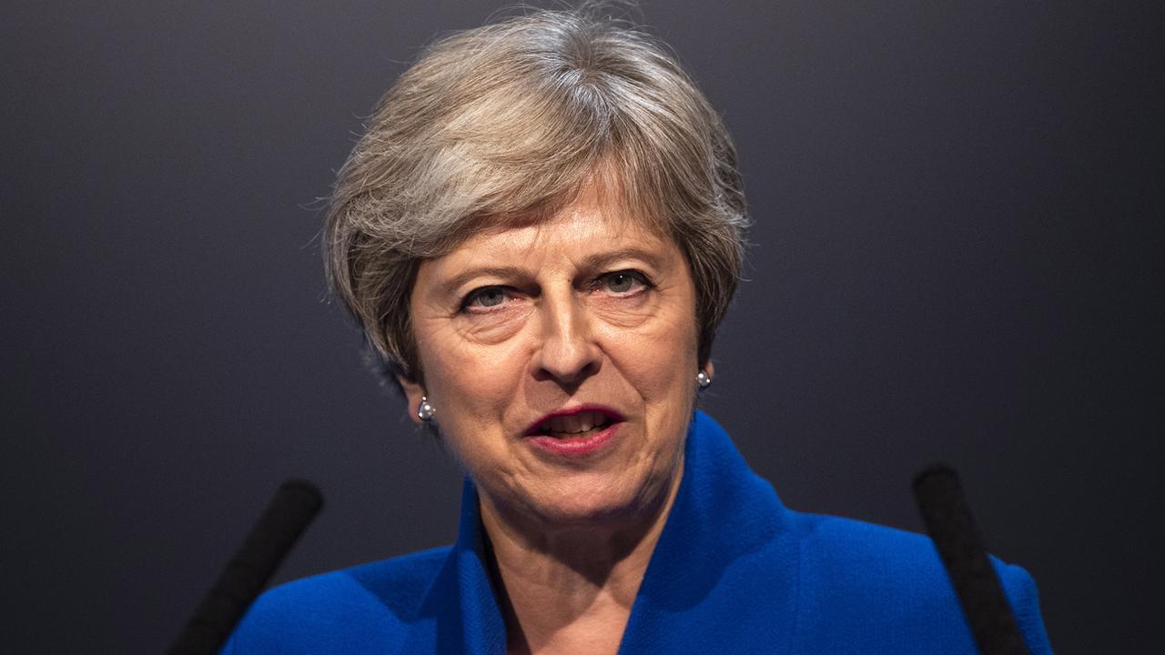Theresa May , le 11 septembre 2018 à Birmingham, en Grande-Bretagne. [EPA POOL - WILL OLIVER]