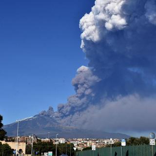 L'éruption de l'Etna le 24 décembre 2018. [Keystone - Orietta Scardino/ANSA]