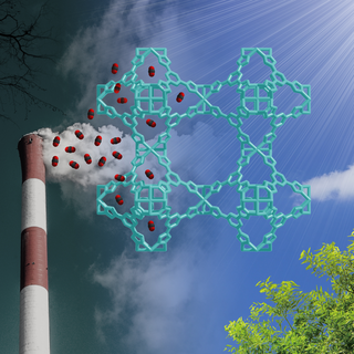 Piéger le CO2 dans une éponge mi-organique, mi-métallique, un défi relevé par des chercheurs de l’EPFL-Valais. [EPFL - W. Queen]