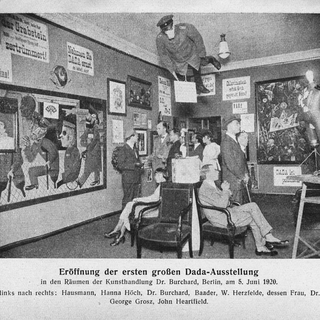 Grand opening of the first Dada exhibition, Berlin, 5 June 1920 [Richard Huelsenbeck, Editor. Dada Almanach.]