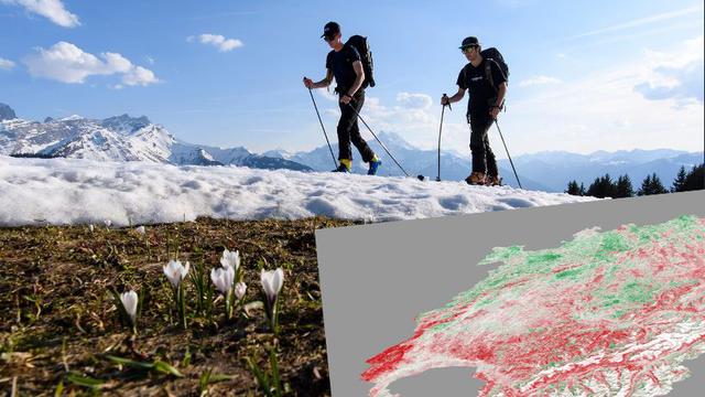 La neige se fait également plus rare en altitude. [Keystone - Anthony Anex]