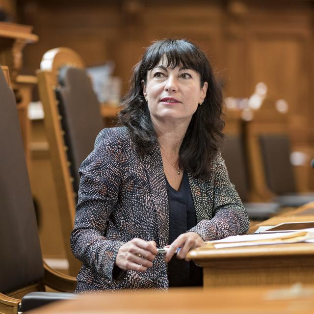 Géraldine Savary lors de la session d'été du Parlement le 6 juin 2018. [Keystone - Alessandro della Valle]