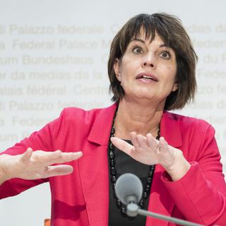 La conseillère fédérale Doris Leuthard, photographiée ici le 31 octobre 2018 à Berne. [Keystone - Peter Schneider]