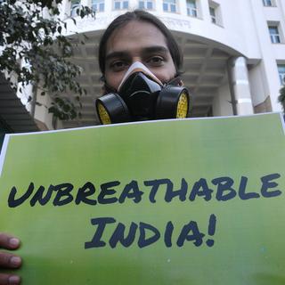 Manifestations à New Delhi contre la pollution de l'air. [EPA/Keystone - Stringer]