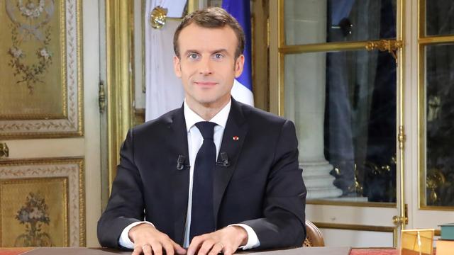 Emmanuel Macron lors de son allocution télévisée le lundi 10 décembre. [afp - Ludovic Marin/Pool]