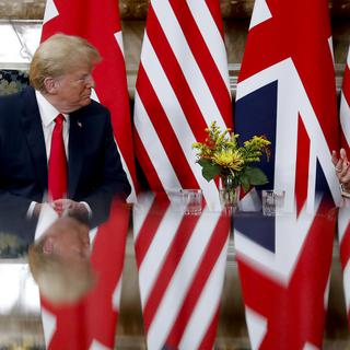 Donald Trump et Theresa May, lors de leur rencontre le 13 juillet 2018. [Keystone - Pablo Martinez]
