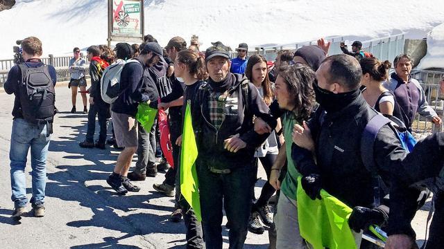 Les accusés avaient été arrêtés en marge d'une manifestation pro-migrants le 22 avril 2018 près de Briançon. [Keystone - Alessandro Di Marco]