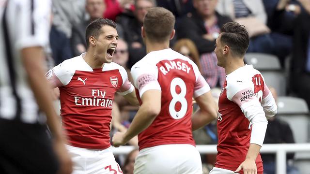 Granit Xhaka a inscrit son premier but de la saison. [Owen Humphreys]