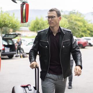 Le capitaine Stephan Lichtsteiner lors de la "rentrée" de l'équipe de Suisse de football à Feusisberg (SZ), le 3 septembre 2018. [Keystone - Ennio Leanza]
