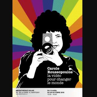 L'affiche de l'exposition consacrée à Carole Roussopoulos. [Médiathèque Valais - L'affiche de l'exposition consacrée à Carole Roussopoulos.]