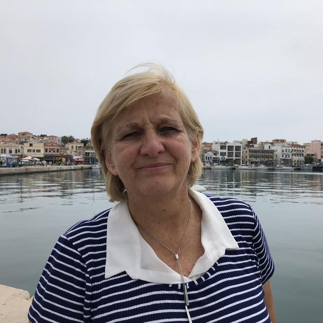 Agnès Matrahji, notre invitée prise par Gabrielle Desarzens sur l'ile de Lesbos. [RTS - Gabrielle Desarzens]