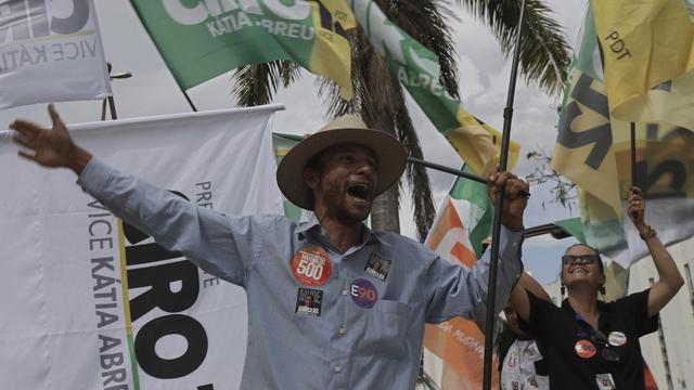 Un supporter du candidat Ciro Gomes à Brasilia. [AP Photo/Keystone - Eraldo Peres]