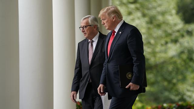 Le président américain Donald Trump a rencontré le président de la Commission européenne Jean-Claude Juncker à la Maison Blanche, mercredi 25 juillet 2018, sur fond de crise commerciale. [Reuters - Joshua Roberts]